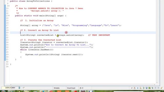 HOW TO CONVERT ARRAYS TO COLLECTION IN JAVA DEMO смотреть онлайн