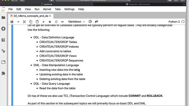 Mastering SQL - Postgresql - DML or CRUD Operations - Overview