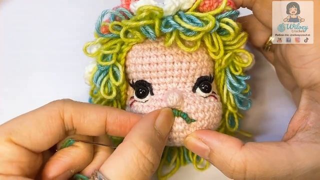 How To Crochet For Beginners: EASY Lips Embroidery - Crochet doll Lips Embroidery Amigurumi Tutoria
