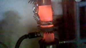 Печка на отработке с водяной рубашкой .