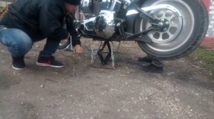 Мото домкрат (испытание)