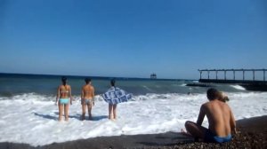 посёлок Кача фото, виртуальная Кача, гарнизон, Отдых в Крыму, пляж Кацивели ШТОРМ на Черном море