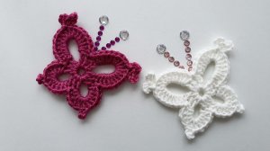 Вязаная Бабочка. Вязание крючком / Crochet butterfly