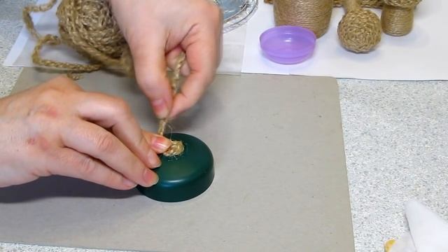 Мастер-Класс. Грибы из бросового материала и джута / шпагата. Ваза для цветов, органайзер, игольниц смотреть онлайн