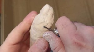 Резная рукоять из рога лося "Белый медведь". (Carved hilt made of elk horn "Polar Bear").