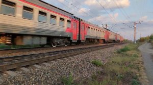 Электропоезд ЭТ2М-088 Каменск Уральский-Екатеринбург пасс следует по перегону Арамиль-Кольцово