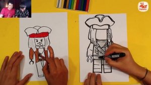 ДЖЕК ВОРОБЕЙ и Джонни Депп / Как нарисовать LEGO урок рисования для детей