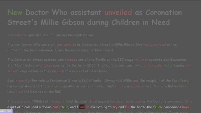 New Doctor Who assistant unveiled as Coronation Street's Millie Gibson during Children in Need смотреть онлайн