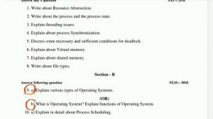 Sem 4 Computer Science Paper 5 OPERATING SYSTEM Important Model paper | sem 4 Computer Science