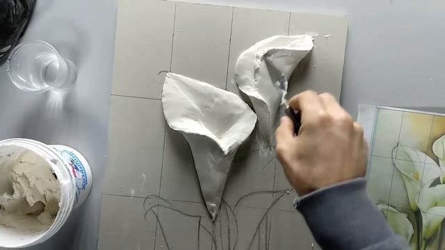 Барельеф цветы 1 урок Bas-relief flowers 1lesson