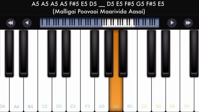 Chinna Chinna Aasai Piano Notes | Tamil Songs Piano Notes смотреть онлайн