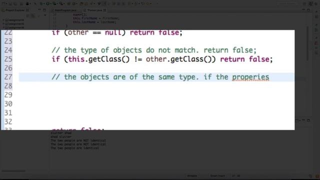 Java Override equals and toString methods 02 смотреть онлайн