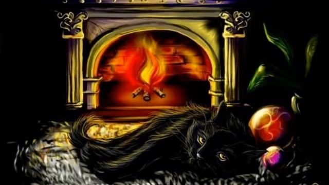 Мурлыканье кошки у камина | Лечебное мурчание кошки | Звуки природы и пение птиц