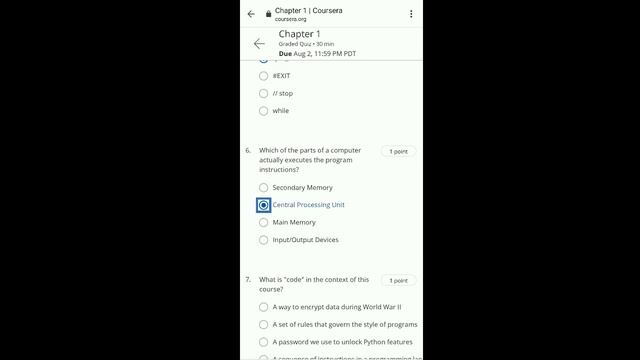 Programming for Everybody (Getting Started with Python) - Chapter 1 Quiz Answers - Coursera