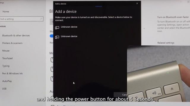 Pairing Apple Bluetooth Keyboard with Windows PC
