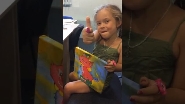 Творческое занятие. Батик. Сашенька с кошкой Роза