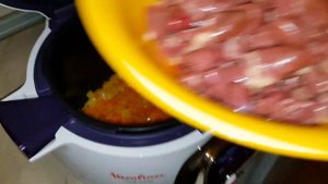 Куриные сердечки в мультиварке. Moulinex cook4me сердечки с гречкой.
