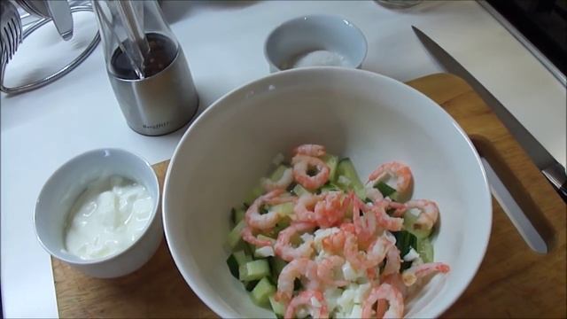 Готовим вместе. Белковый салат с креветками #правильноепитание