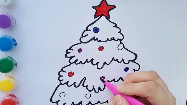 Как нарисовать Ёлку / Раскраски малышам. Рисуем Ёлку. смотреть онлайн