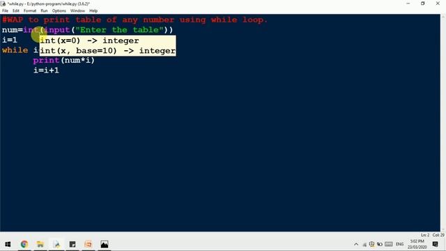Program to Print Multiplication Table | Table of 5 in Python by Sandeep