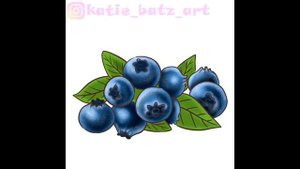 Как нарисовать голубику (How to draw blueberries)