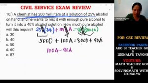 CIVIL SERVICE EXAM Part 2 - Math Review with @MsLeonalynTayone x @MathTeacherGon