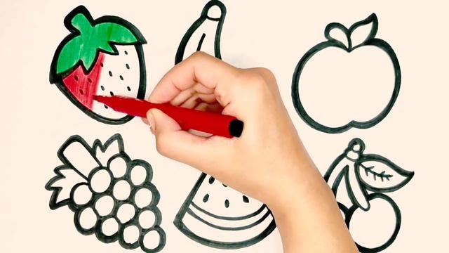 How to draw fruits for children? bolalar uchun meyveler çizim|рисование фруктов для детей