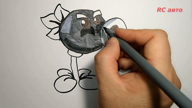 Как нарисовать горохострел_how to draw a Peashooter _ Растения Против Зомби_Plants vs Zombies