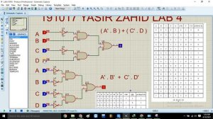 A'B'+C'D'   A'B+C'D   IMPLEMENTATION USING PROTEUS SCHEMATIC