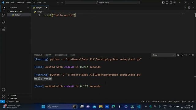 Vs Setup For Python | How to Run Python In Vs Code in hindi #python #vscode #visualstudiocode