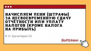 Начисляем пени (штрафы) за несвоевременную сдачу отчетности или уплату налогов