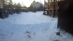 Уборка снега на участке, снегопад в Иркутске