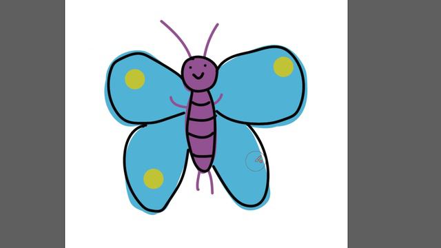 Рисуем бабочку детям часть 17