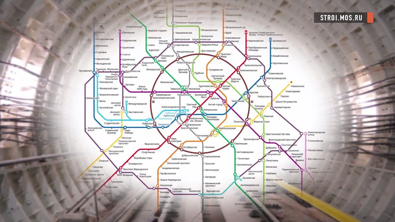 Схема большой кольцевой линии Московского метрополитена