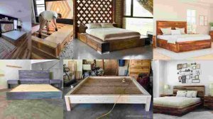 Modern wood frame bed ideas