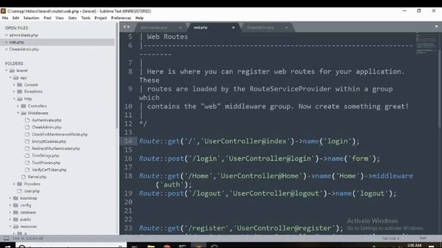 Laravel 5.7 tutorials  Middleware (restricting access to pages)