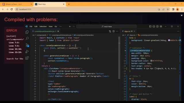 React Js Lorem Ipsum Generator React Js Fake Data Generator Faker Js React Js Projects for Beginner