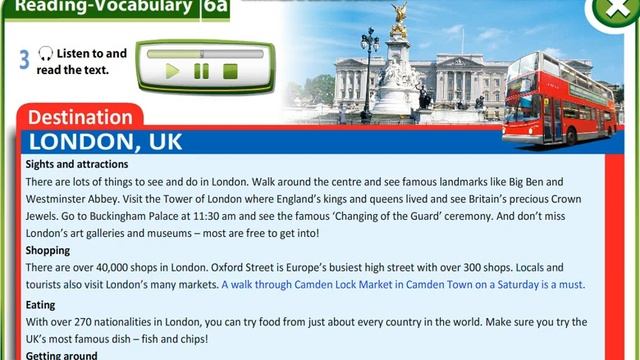 Destination london uk 6 grade