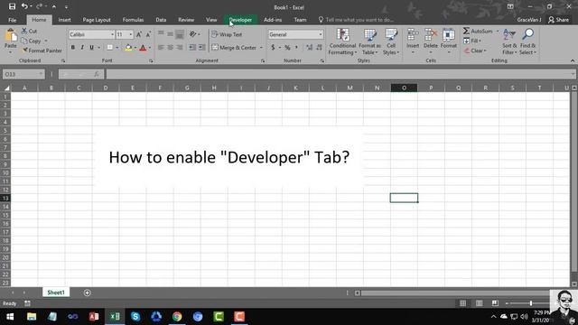 How To Enable Developer Tab In Microsoft Excel (VBA/Macro)
