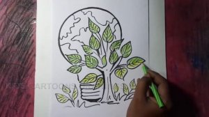 How to Draw Save Trees / Save Energy / Save Earth Poster Drawing