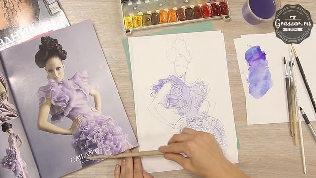Онлайн-курс "Fashion иллюстрация". Открытый урок. Рисуем воланы