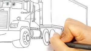 Draw CARS 3 MACK HAULER Trailer Truck with Wrap Vehicle . Drawing and Coloring Pages | Tim Tim TV