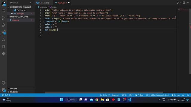 Simple calculator using python. смотреть онлайн