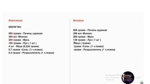 Как рассчитать правильное количество продуктов для рецепта. Полуфабрикаты на продажу !