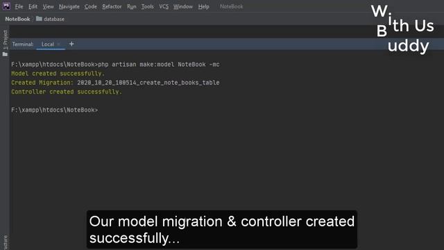 #Laravel8 Part 02. Migration & DB Connect Laravel8  tutorial. NoteBook by With Us Buddy