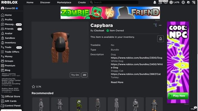 [FREE ITEM/LIMITED TIME ONLY] How to get the CAPYBARA BUNDLE | Roblox смотреть онлайн