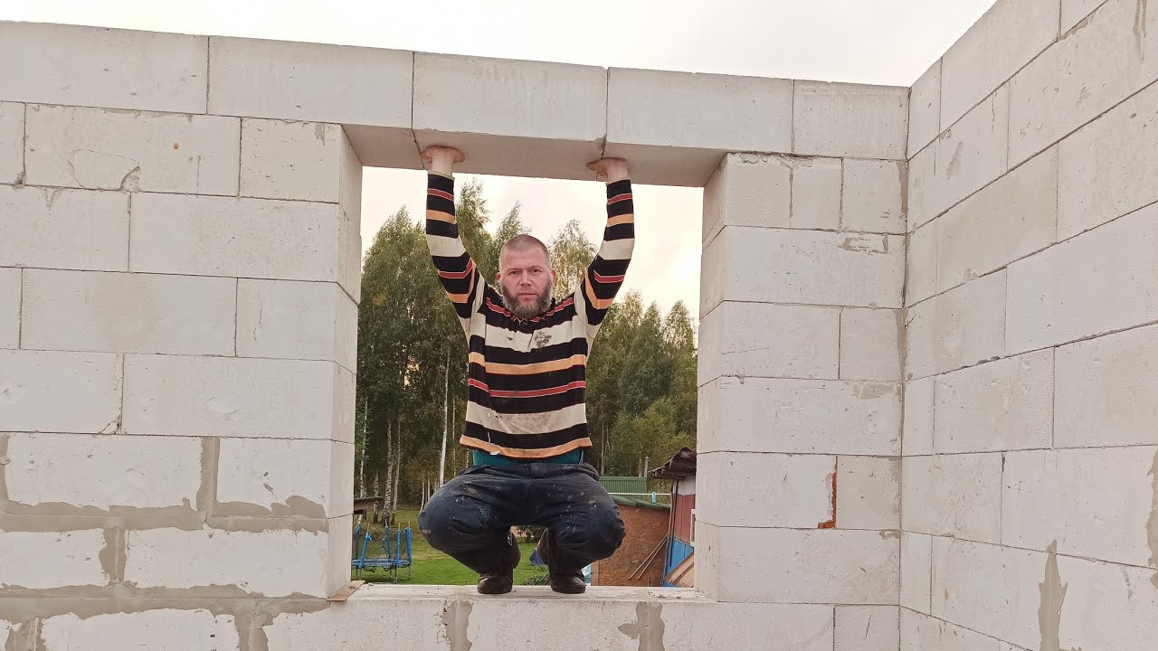 Выдержит ли перемычка, устранение заводского брака в газоблоке, применение компрессора в стройке смотреть онлайн