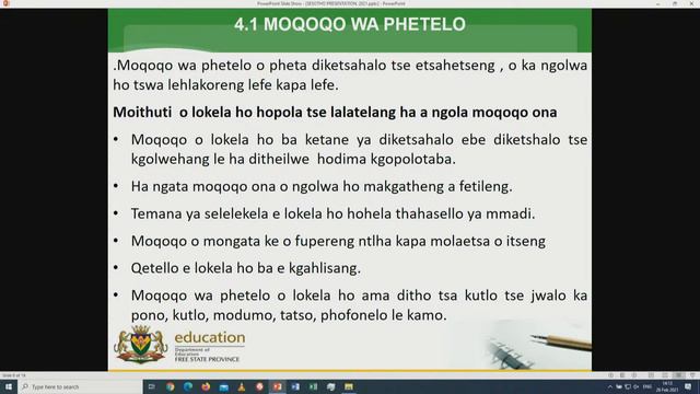 Sesotho | Gr 07 | Moqoqo Phetelo | FSDOE | FS IBP Online | 26022021 смотреть онлайн