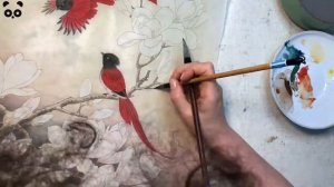 Райские птицы на магнолии Гунби в онлайн-мастерской chinaink.ru