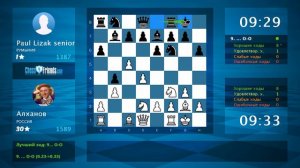 Chess Game Analysis: Алханов - Paul Lizak senior : 1-0 (By ChessFriends.com)